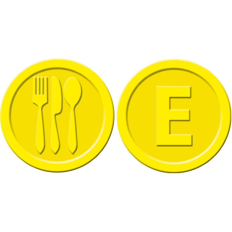 Sigel jetons de valeur plastique, jaune, 25 mm diamètre, 100 pièces
