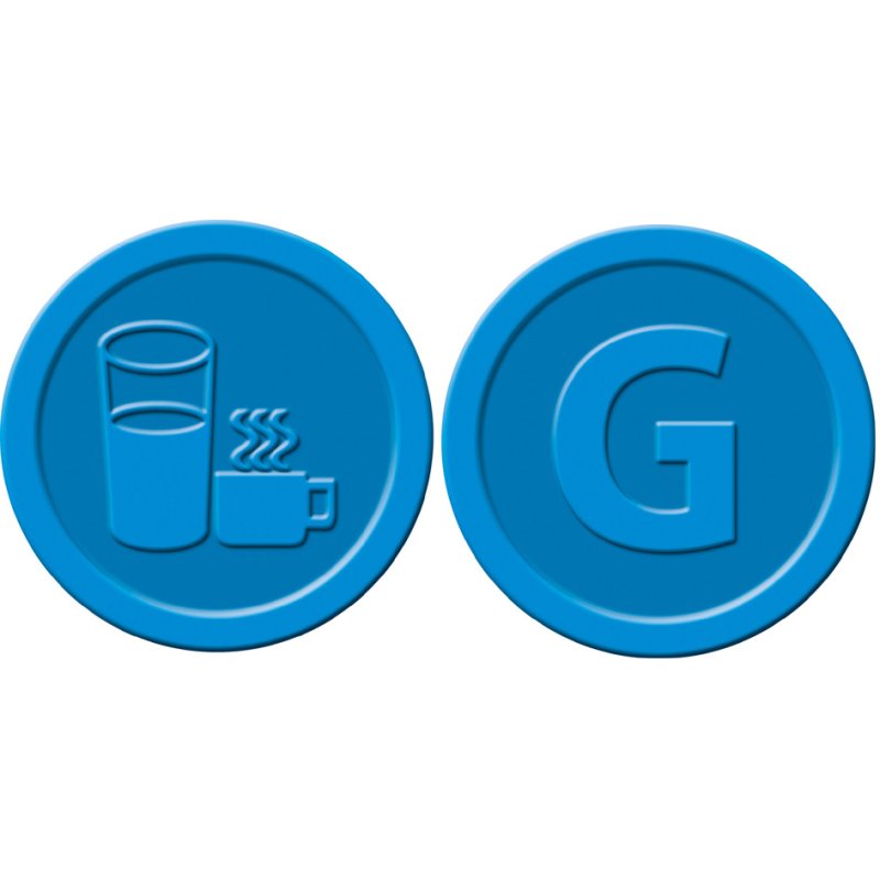 Sigel jetons à boisson plastique, bleu, diamètre 25 mm, 100 pièces