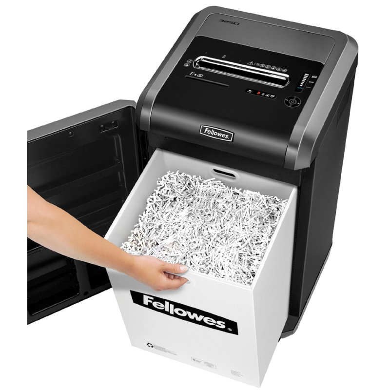 Fellowes papierversnipperaar Powershred 325i, 24-26 vel, 83 liter opvang, zwart/zilver