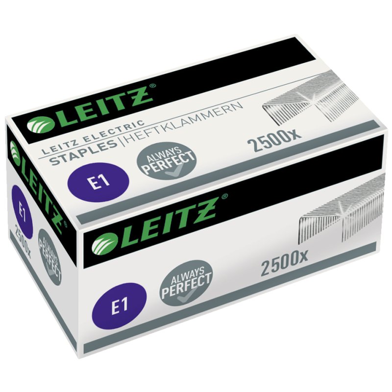 LEITZ agrafes E1 galvanisées, agrafeuse électrique 5532, 2500 pièces