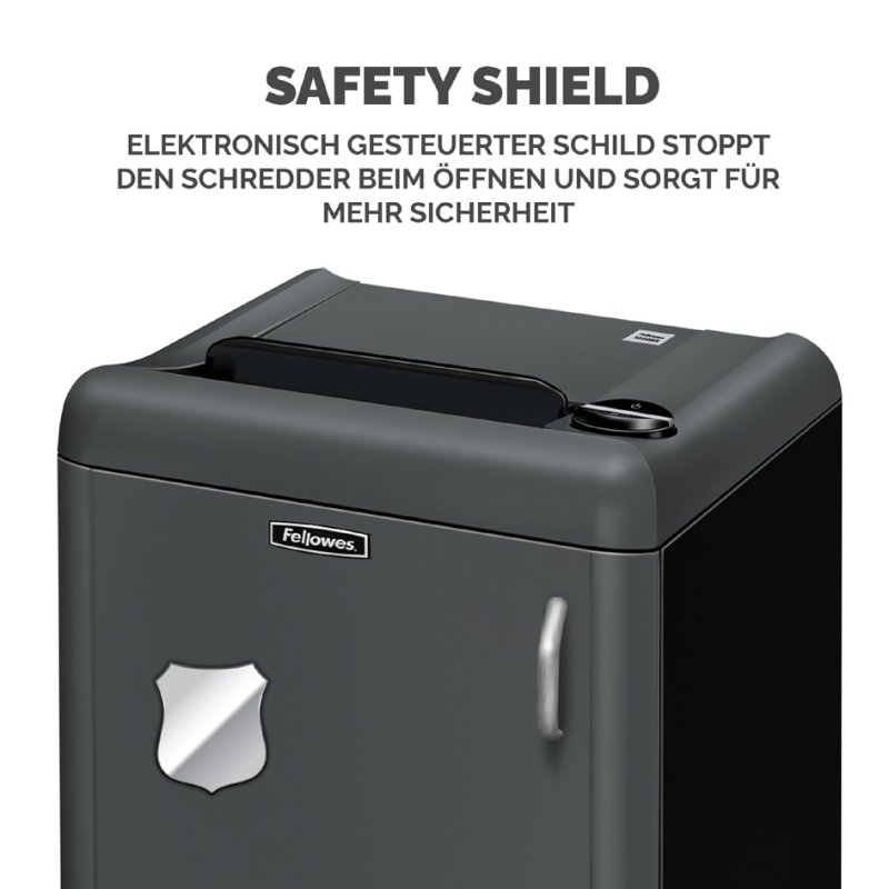 Fellowes papiervernietiger Fortishred 3250SMC, P6, zwart/zilver, 100 liter