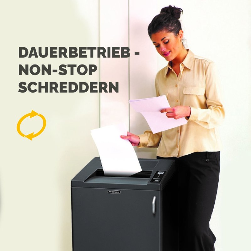 Fellowes papiervernietiger Fortishred 3250HS, veiligheidsniveau P-7, 0,8 × 5 mm, zwart/zilver
