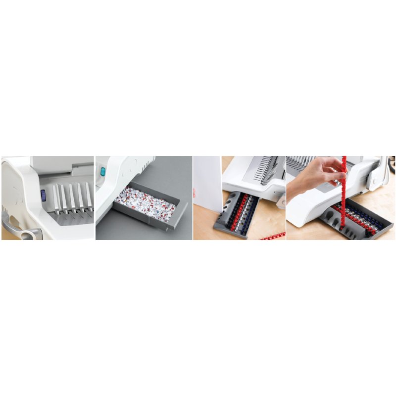 Fellowes Pulsar +300 binding machine, white/silver, up to A4, 20 sheets punching capacity