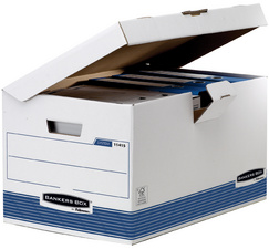 Fellowes archiefdoos Maxi Bank, 100% gerecycled karton, stapelbaar, blauw