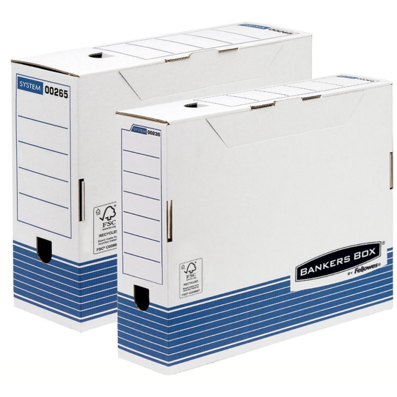 Fellowes boîte d'archivage R-Kive Prima, FastFold, bleu, 10 pièces