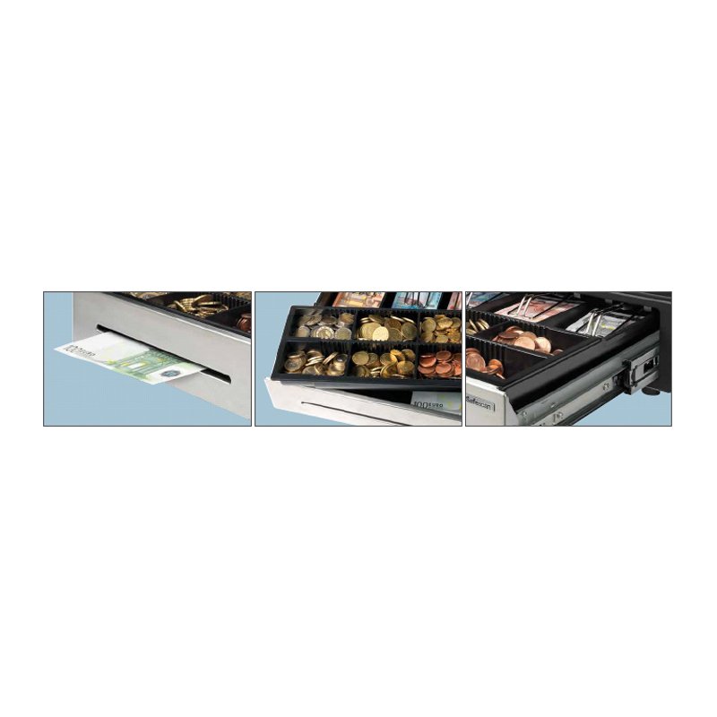 Safescan kassalade HD-4141S Heavy Duty, zwart/zilver, 8 muntvakken