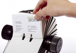 DURABLE visitekaartjesbox VISIFIX, zwart, 200 hoezen, A-Z register