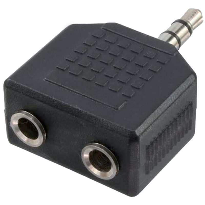 LogiLink audio coupler 3.5 mm, black plastic, nickel-plated