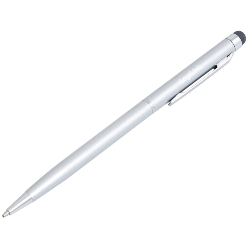 LogiLink stylus pen avec stylo bille, aluminium, argent