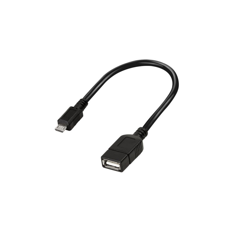 LogiLink Câble USB OTG micro USB vers USB-A, noir, 0,20 m