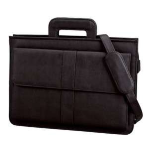 Alassio aktetas AVERSA, kunstleer, zwart, 43×32×12 cm