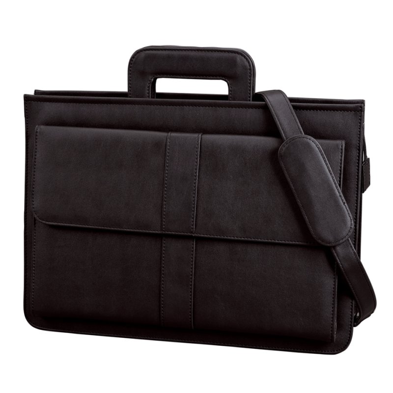 Alassio aktetas AVERSA, kunstleer, zwart, 43×32×12 cm