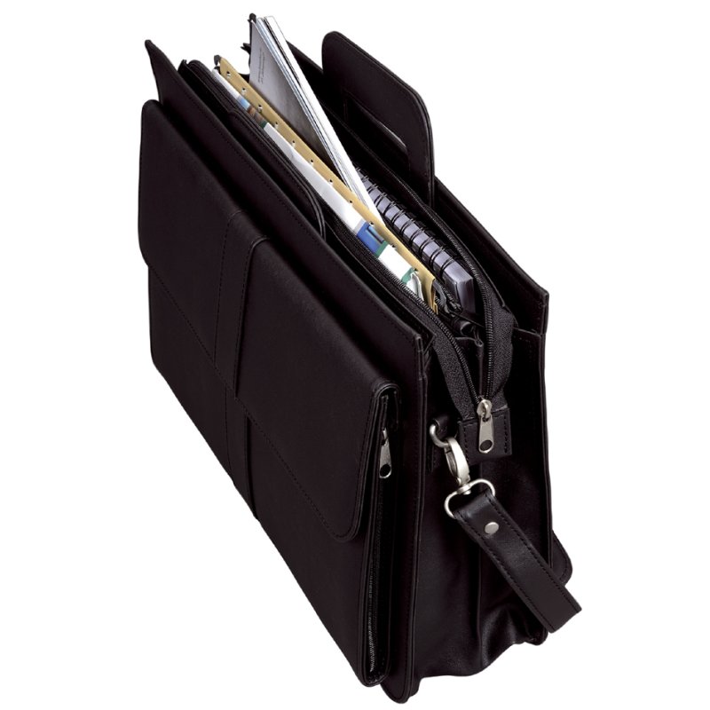 Alassio aktetas AVERSA, kunstleer, zwart, 43×32×12 cm