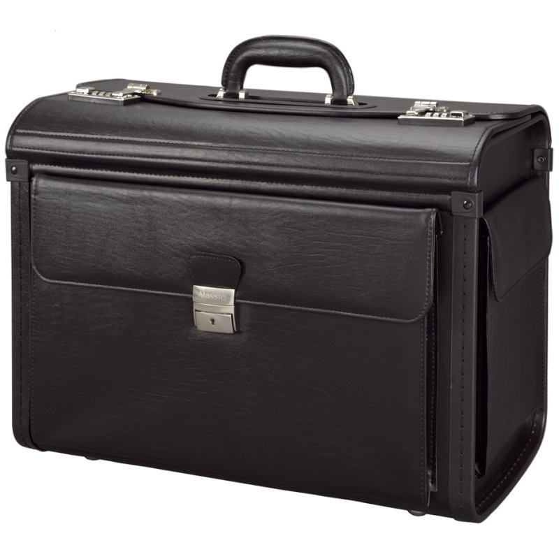 Alassio mallette pilote Vicenza, cuir synthétique, noir, 455×200×340 mm