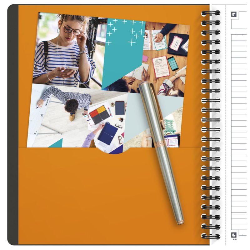 Oxford International lecture pad ACTIVEBOOK, orange, ruled, A5+, 80 sheets