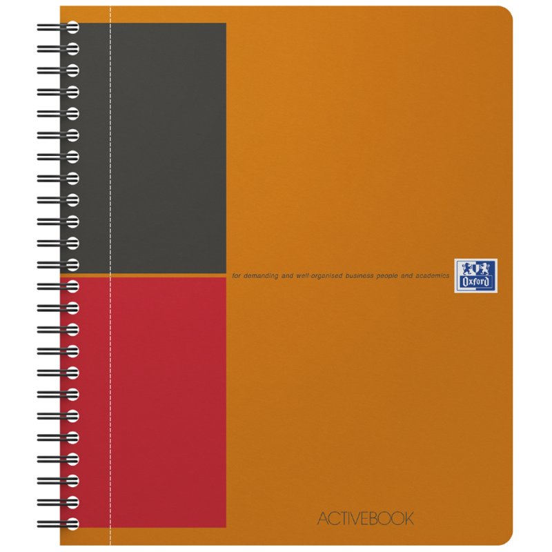 Oxford International lecture pad ACTIVEBOOK, orange, ruled, A5+, 80 sheets