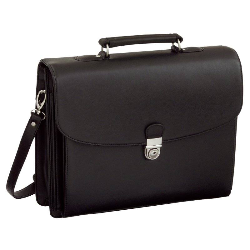 Alassio aktetas FORTE, kunststof leer, zwart, 40×12×33 cm
