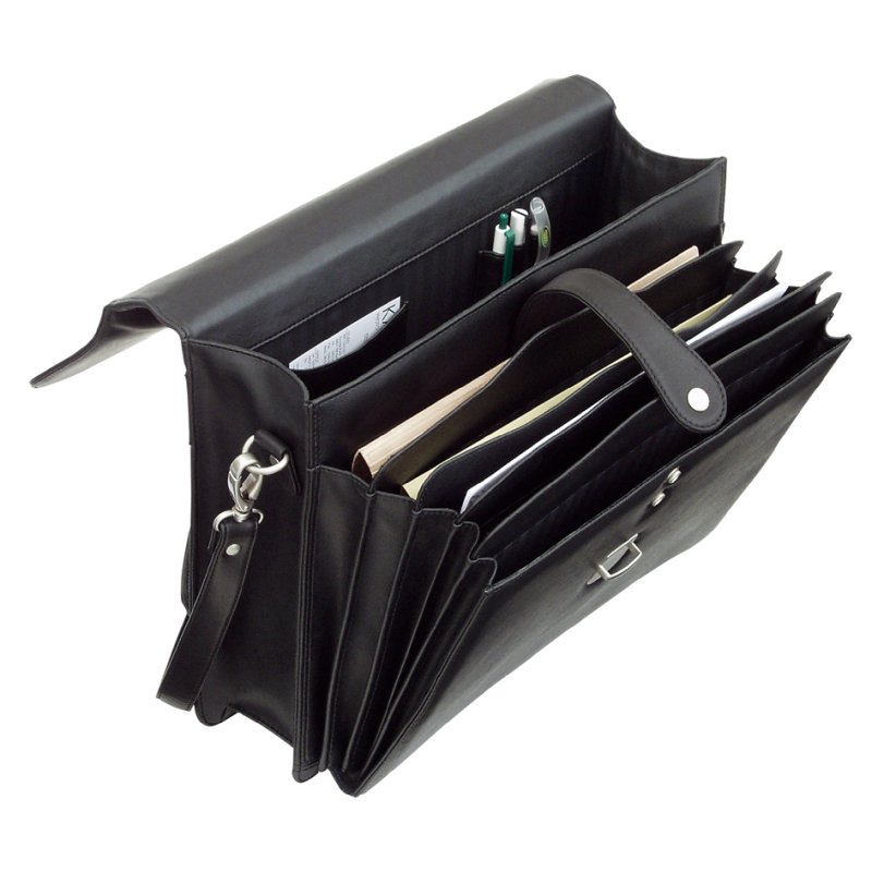 Alassio aktetas FORTE, kunststof leer, zwart, 40×12×33 cm