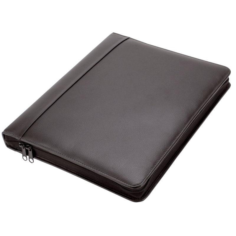 Alassio Monza A4 ring binder, black nappa leather
