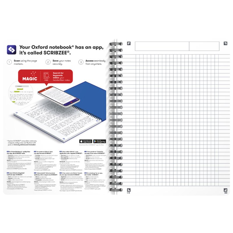 Oxford spiraalblok Essentials, A5, gelinieerd, 90 vel