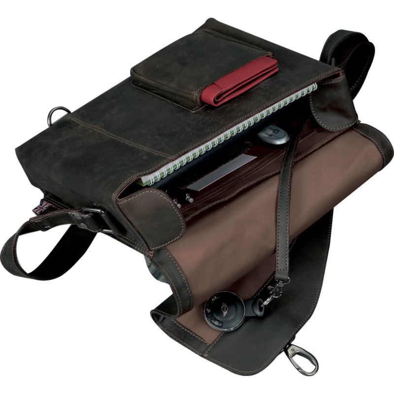 PRIDE&SOUL leren schoudertasje MRS. NOEL, bruin, 32×11,5×25 cm