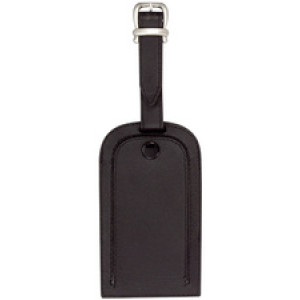 Leren bagagelabel, zwart