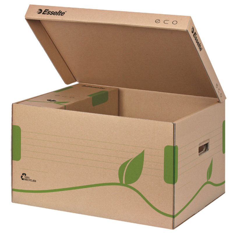 Esselte boîte d'archivage avec couvercle rabattable ECO, marron, A4+, 10 pièces