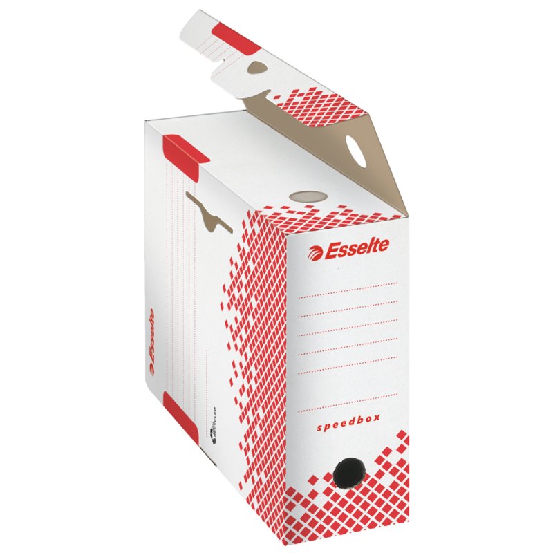 Esselte boîte d'archivage SPEEDBOX A4, blanc/rouge, 80 mm, 25 pièces