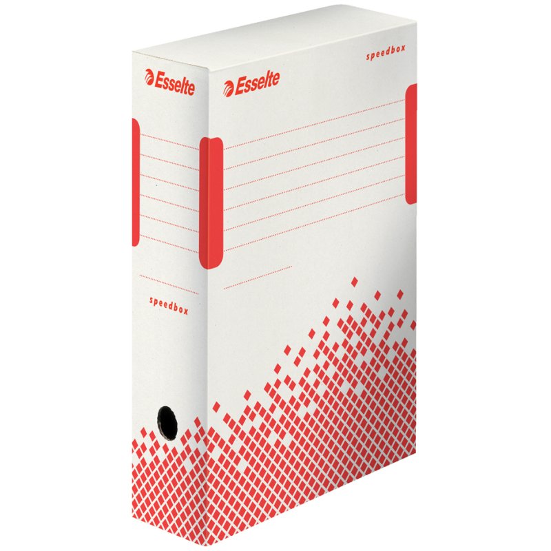 Esselte boîte d'archivage SPEEDBOX A4, blanc/rouge, 80 mm, 25 pièces