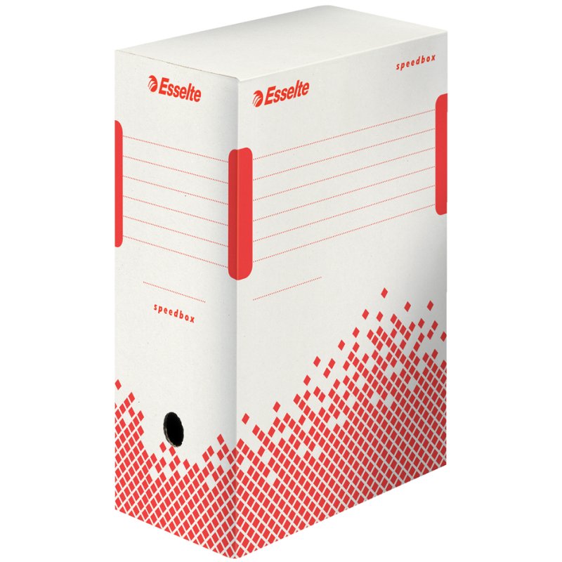Esselte boîte d'archivage SPEEDBOX A4, blanc/rouge, 80 mm, 25 pièces