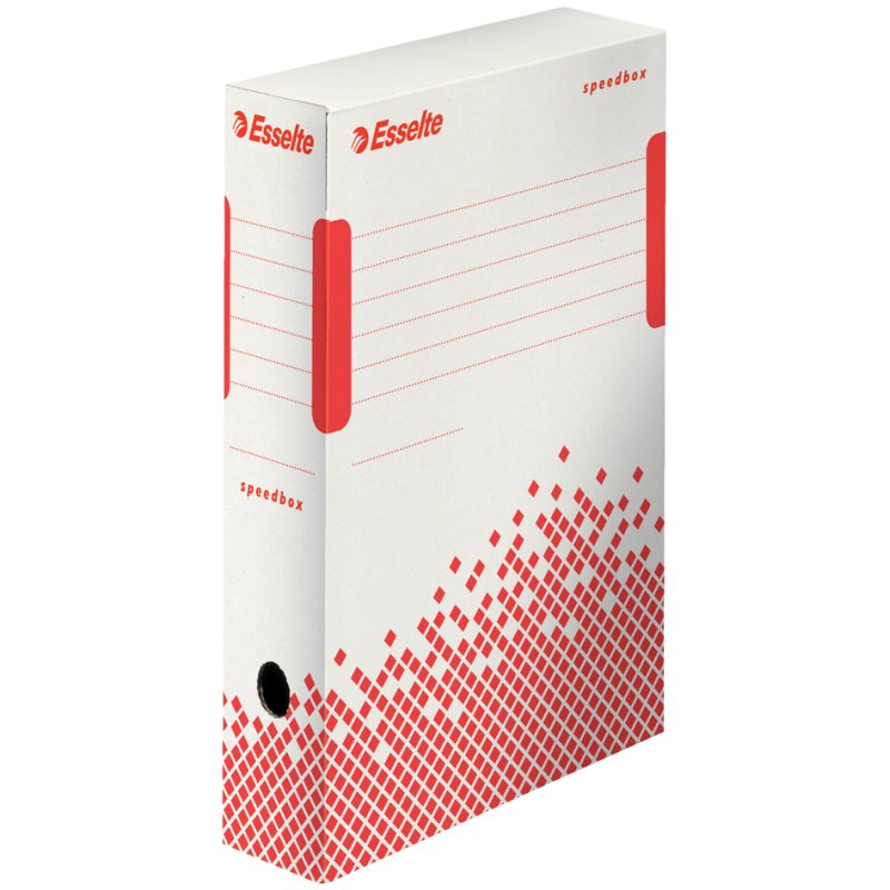 Esselte boîte d'archivage SPEEDBOX A4, blanc/rouge, 80 mm, 25 pièces