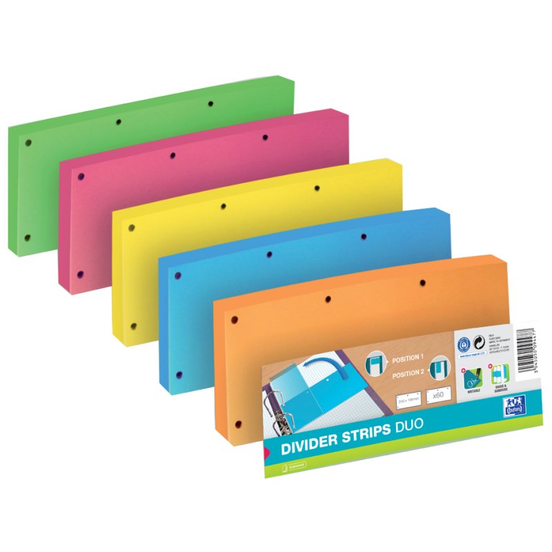 Oxford séparateurs en carton, 240 × 105 mm, orange, 60 pièces