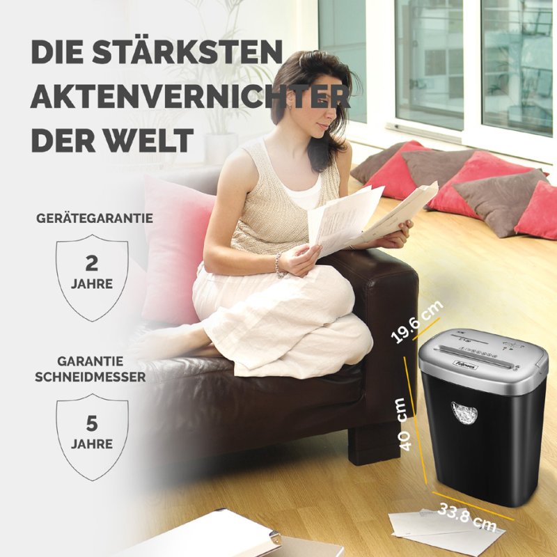 Fellowes papierversnipperaar Powershred 53C, zwart, 10 vel, 23 liter