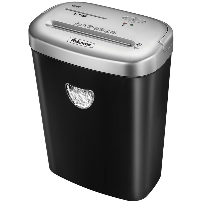 Fellowes papierversnipperaar Powershred 53C, zwart, 10 vel, 23 liter