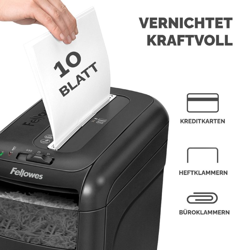 Fellowes papiervernietiger Powershred 60Cs, P-4/T-4, zwart, 10 vel