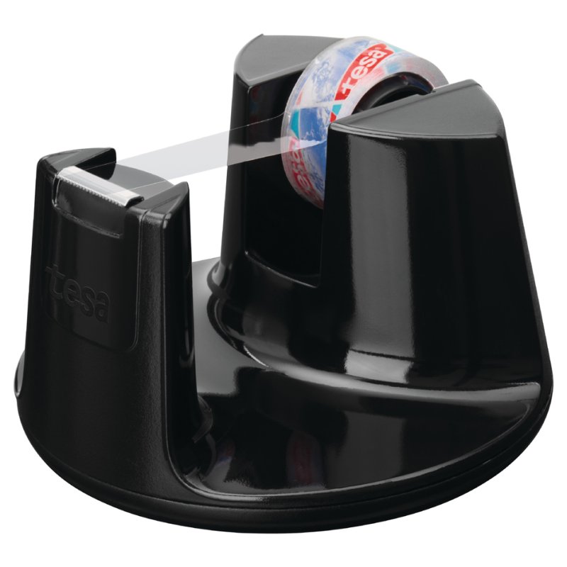tesa distributeur de table Easy Cut Compact, noir, avec ruban inclus