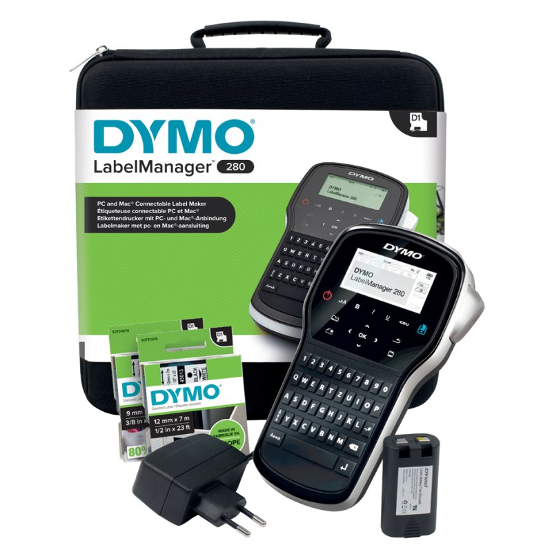 DYMO LabelManager 280 labelprinter, QWERTZ-toetsenbord, in koffer