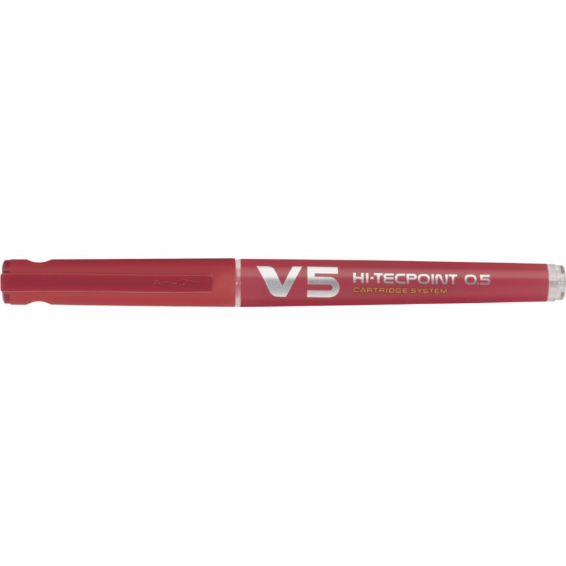 PILOT V5 Hi-Tecpoint stylo à bille, recharge possible, rouge, 0,3 mm