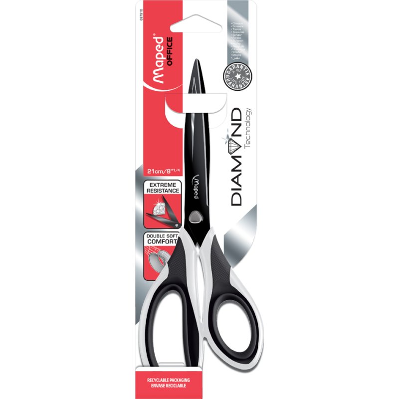 Maped Expert Diamond ciseaux, 210 mm, asymétrique, lames inox