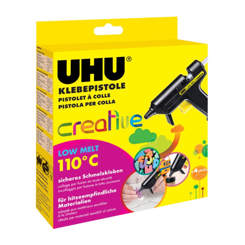 UHU pistolet à colle Creative XL, basse température 110°C, alimentation mécanique en cartouches