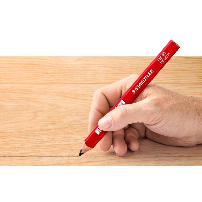 STAEDTLER crayon de charpentier medium, ovale, brun rougeâtre, 175 mm
