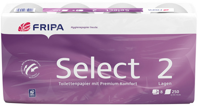 fripa toiletpapier Select, 3-laags, hochwit, 8 rollen