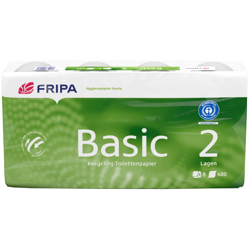 fripa toiletpapier basic, 3-laags, wit, 8 rollen