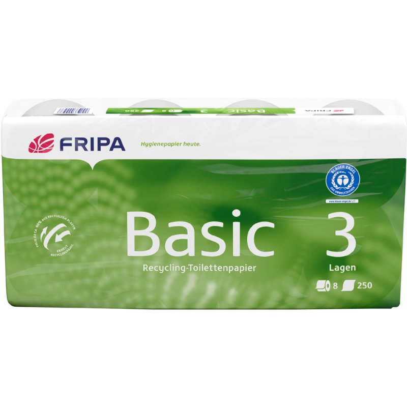 fripa toiletpapier basic, 3-laags, wit, 8 rollen