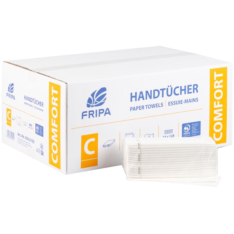 fripa handdoekpapier COMFORT, C-vouw, 250×330 mm, 2-laags