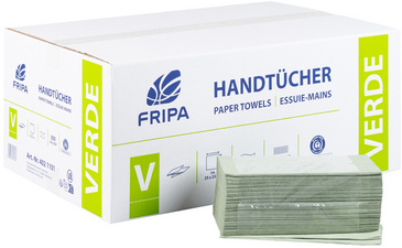fripa handdoekpapier VERDE, groen, 250×230 mm, V-vouw