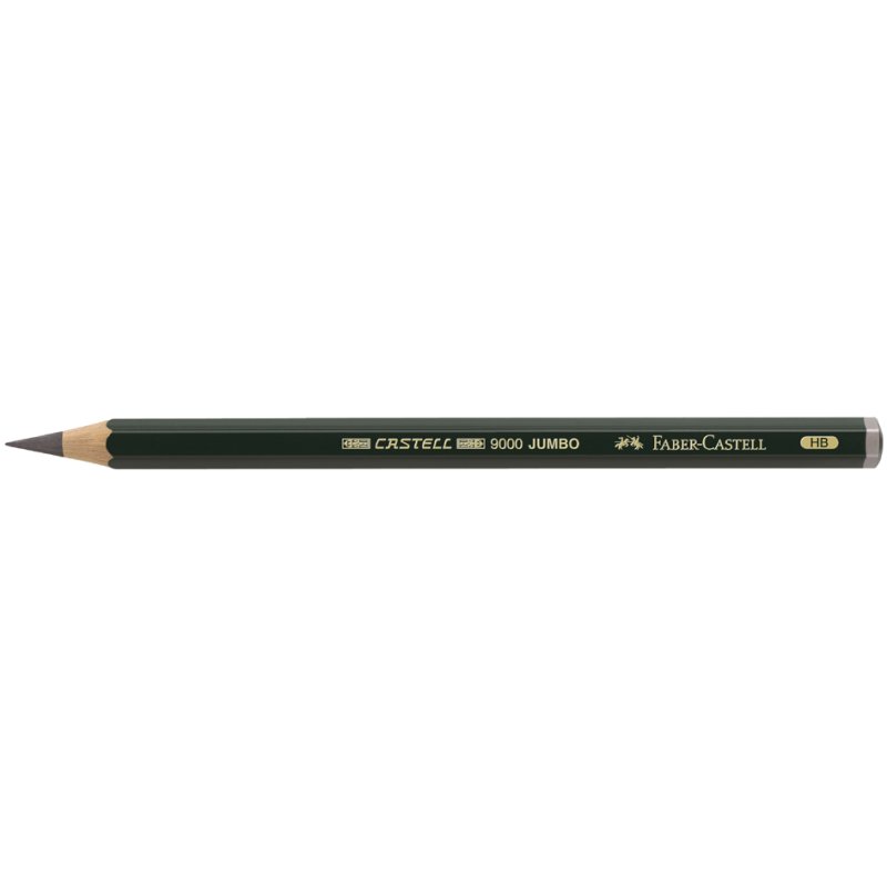 Faber-Castell CASTELL 9000 Jumbo HB pencil, 5.3 mm lead, green, hexagonal