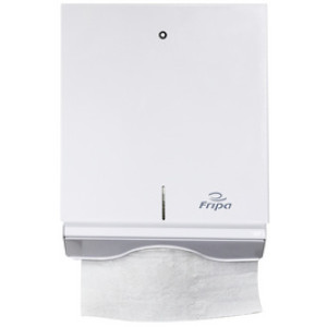 fripa handdoekdispenser metaal, wit, afsluitbaar, 270×130×350 mm