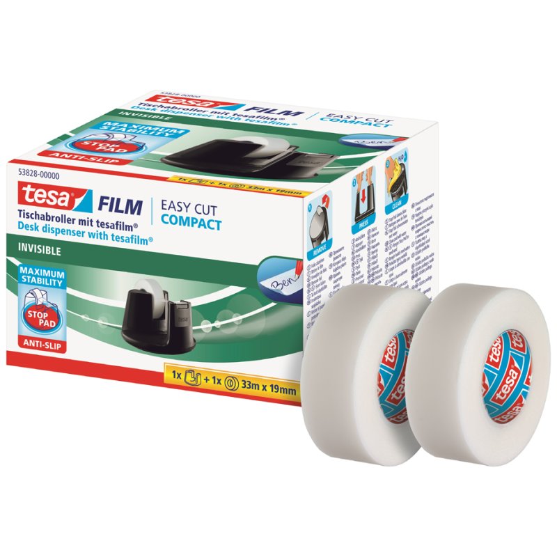 tesa dévidoir Easy Cut Compact pack avantage, 19 mm × 33 m