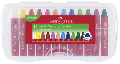 Faber-Castell waskleurpotloden driehoekig jumbo, 12 stuks